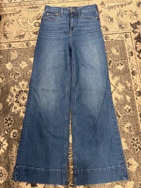 J. Crew Wide-Leg High-Rise Jeans in Medium Blue Wash